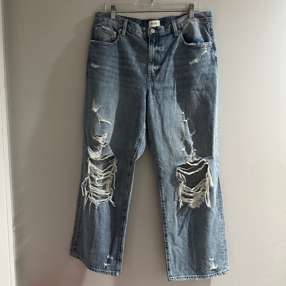 PISTOLA Bobbie High Rise Wide Leg‎ Jeans (Style #P6518KEE-ROB) Sz 31 Distressed